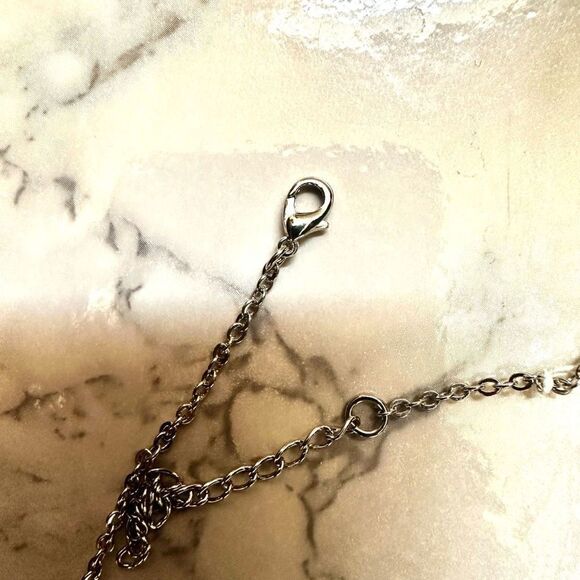 Charter club silver tone and pink rhinestone necklace - Picture 9 of 9